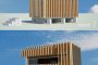 renders Cork Block Shelter refugio de corcho