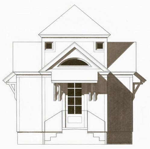 alzado casa prefabricada palladiana