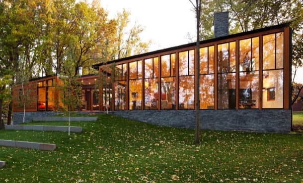 Residencia junto al Lago Farquar (Minnesota) casa Farquar Lake fachada acristalada