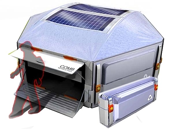 Ligero refugio con láminas fotovoltaicas Refugio solar Honeycomb