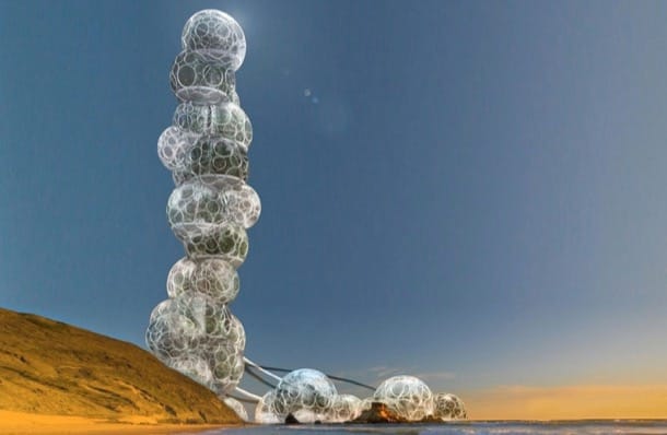 Freshwater Factory: para conseguir agua dulce del mar Torre Desaladora Freshwater Tower