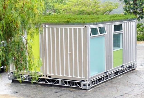 Estudio de 30m2, utilizando dos contenedores vivienda 320 IC-Green con cubierta sedum