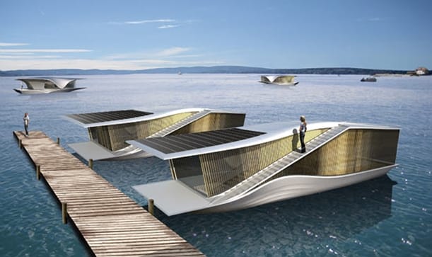 Estructura flotante con energía solar The Last Resort estructura flotante con energía solar