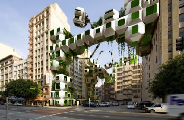 Edificios con módulos Eco-pod módulos Eco-Pods para producir biocombustible