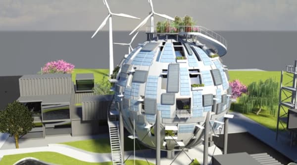 Reciclar silos como edificios de viviendas plurifamiliares Silo House render exterior