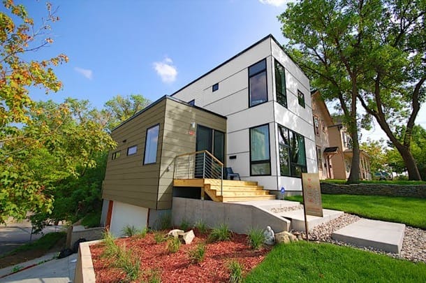 Casa Saint Paul, con tres módulos prefabricados entrada Casa Saint Paul (Capitol Heights)