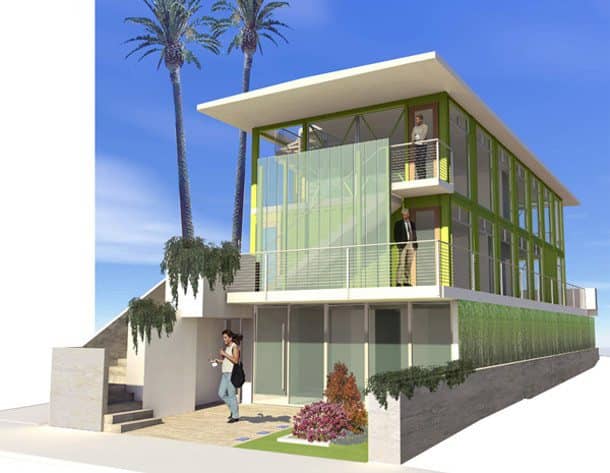 Green on Main: proyecto con contenedores Green on Main render