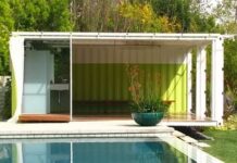 Pabellón para piscina hecho con contenedores pabellón de piscina con contenedores