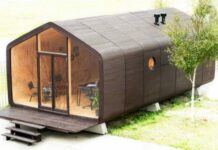 Wikkelhouse: estructura modular que emplea cartón reciclado Wikkelhouse vista aérea