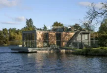 Bluefield: casa prefabricada flotante de bajo consumo energético casa flotante R500 Bluefield