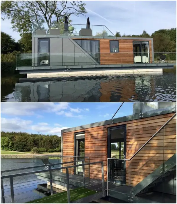 casa prefabricada flotante exteriores