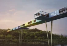 Diseño de puente con contenedores de carga Econtainer Bridge puente contenedores