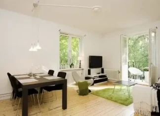 Apartamento en Estocolmo, bañado en luz y blanco apartamento sueco con suelo madera