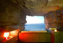 La Trufa: refugio con heno, hormigón, y un becerro interior refugio La Trufa