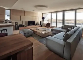 La elegancia de la decoración moderna en el apartamento Riverpark decoración apartamento Riverpark sala