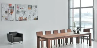 mesa de madera maciza Living