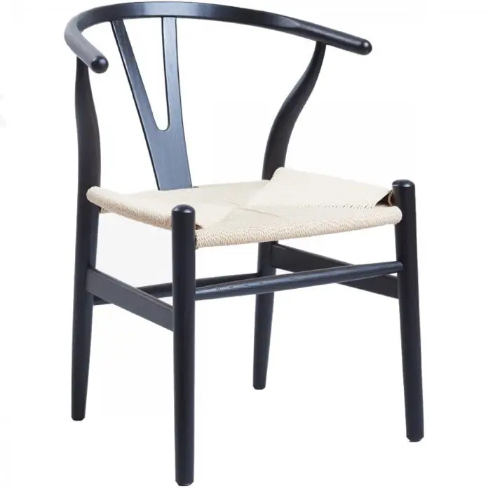 Silla Wishbone de color negro