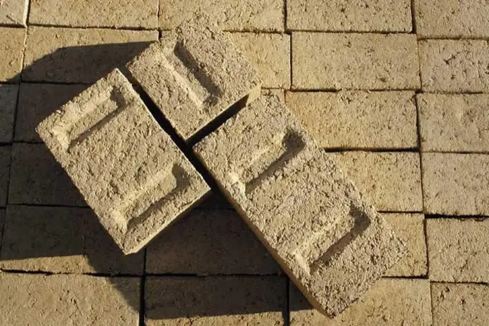 Material hempcrete en bloques.