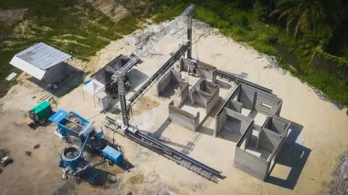 Impresora 3D COBOD para la construcción de edificios.