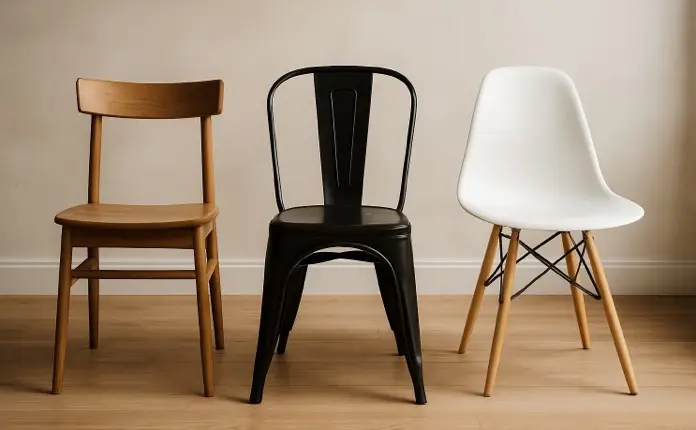 Sillas de diferentes materiales
