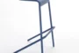 Asiento metálico azul