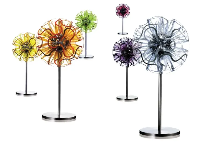 Conjunto de lámparas Coral con estructuras orgánicas de PMMA iluminadas mediante LED