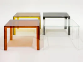 Mesa Invisible en diferentes colores, hecha con material PMMA