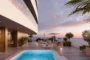 Terraza con piscina en moderno rascacielos de Benidorm